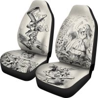 [HOT IUXKLKXLWSGH 551] Alice In Wonderland Vintage Illustration Car Seat Covers (ชุด2ชิ้น) อุปกรณ์ตกแต่งภายในรถยนต์อุปกรณ์ป้องกันที่นั่งอุปกรณ์เสริมในรถยนต์