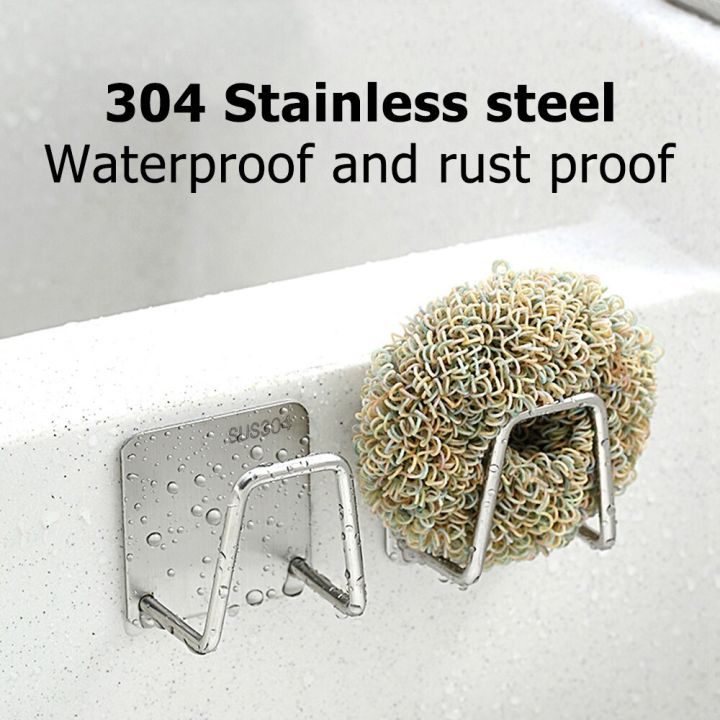 kitchen-stainless-steel-sink-shelf-sponges-holders-adhesive-drain-drying-rack-kitchen-wall-hooks-storage-organizer-accessories-adhesives-tape