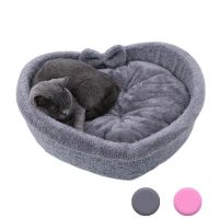 Universal Dog Bed Print Pet Heart-shaped Nest Kennel Super Soft Cotton Velvet Winter Warm Pet Cat Nest Winter Dog Bed Cat Nest