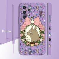 [ขายร้อน]NIQUXI Totoro การ์ตูนน่ารักโทรศัพท์กรณีสำหรับ Samsung Galaxy A50 A30 A30S A20 A20S A10 J7 J6 J5 2017 Plus Liquid ซ้ายเชือก Coque Capa