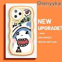 Chenyyka เคสสำหรับ Infinix Note 12 4G Note 12 Pro เคสการ์ตูตูน ฉลามน่ารักใหม่มาการองเวฟบอร์เดอร์กันกระแทกใสนิ่มเคสมือถือโปร่งใส กล้องถ่ายรูปสร้างสรรค์เคสซิลิกาเจลฝาครอบป้องกัน