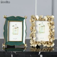 (Gold Seller) NOOLIM Nordic Vintage Golden Ginkgo Leaves 4/6 Inch Photo Frame Creative American Wedding Photos Frame Wedding Gift