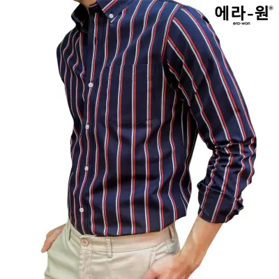 era-won Premium Quality เสื้อเชิ้ต ทรงปกติ Dress Shirt แขนยาว สี York