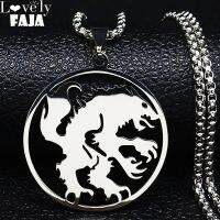 2022 Fashion Werewolf Stainless Steel Necklace for Men Wolf Silver Color Statement Necklace Jewelry cadena hombre N3029S03