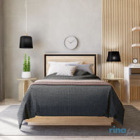 RINA HEY THE LINE/105 เตียง เตียงนอนขนาด 3.5 ฟุต Bed, size 3.5ft W122 x D212 x H105 cm – สี ธรรมชาติ/เทา