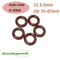 1/5 Buah FKM O Cincin Segel Paking Ketebalan CS 3.5Mm OD 75-87 Mm Karet Silikon Terisolasi Mesin Cuci Tahan Air Bentuk Bulat Merah