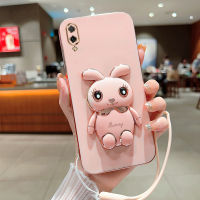 เคสนิ่มชุบ6D สำหรับ Huewei Y7 Pro 2019เคส Huewei Y7Pro 2019ซิลิโคนเคสโทรศัพท์โทรศัพท์การ์ตูนกระต่ายขาตั้ง