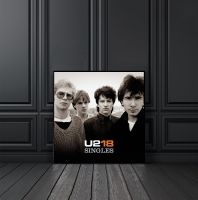 คนโสด U2 U218อัลบั้มเพลงปกโปสเตอร์ผ้าใบพิมพ์ลายแร็พฮิปฮอปนักร้องดาวเพลงการตกแต่งภาพวาดผนัง (ไร้กรอบ)