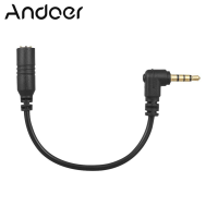 Andoer EY-S04 3.5มิลลิเมตร3ขั้วโลก TRS หญิง4ขั้วโลก TRRS ชาย90องศามุมขวาไมโครโฟนอะแดปเตอร์เคเบิ้ลเสียงสเตอริโอ Mic แปลงสำหรับ I-Pad I-โทรศัพท์ Sam-Sung Hua-Wei มาร์ทโฟน