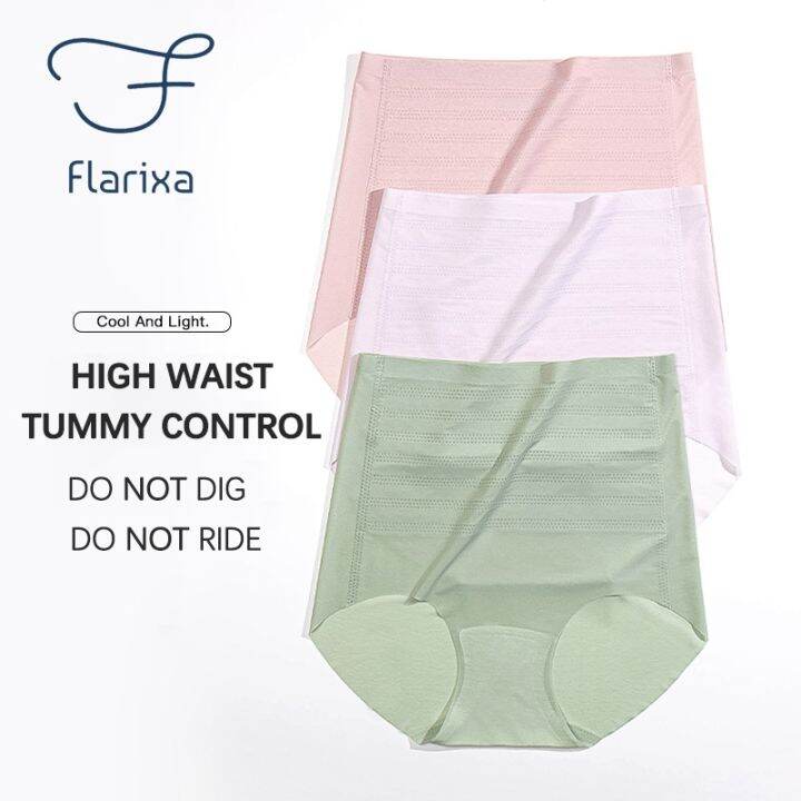 2023-f11-flarixa-ชุดกระชับหน้าท้องกางเกงขายาวสีทึบยกก้นกางเกงในเด็กผู้หญิงกางเกงชั้นในไร้รอยต่อผ้าไหมสำหรับเอวสูงผู้หญิง