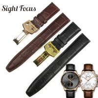 Original ✷✹◑ Tali jam tangan kulit anak sapi 20mm 22mm untuk IWC kronograf tali pengganti daya tujuh hari hitam cokelat gelang sabuk pria