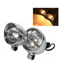 2Pcs Universal DC 12V 4 inch Chrome Custom Bullet Motorcycle Spot Lamp Front Headlight Fog Light for Harley Yamaha