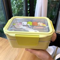 Portable Stainless Steel Children Lh Box Double Layer Cartoon Food Container Box Microwave Bento Box For Kids Picnic School