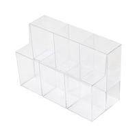Acrylic Pen Organizer Multi-functional Clear Pencil Holder Clear Makeup Brush and Desk Supplies Organizer with 6 Compartments for Classroom Bedroom dutiful