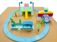 Running Toy Train Track Building Blocks House Station with Train Sound for kids รถไฟของเล่นมีเสียงรถไฟอาคารบล็อกสถานีบ้านสำหรับเด็ก