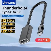 Unnlink 4K144Hz USB C to DP Adapter Thunderbolt 4 Type-C to Displayport 1.4 Cable Converter for MacBook Pro Samsung