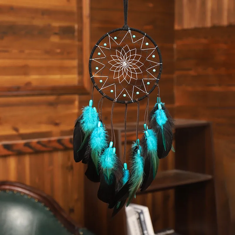 15 Styles Wall Dream Catcher Led Handmade Feather Braided Wind ...