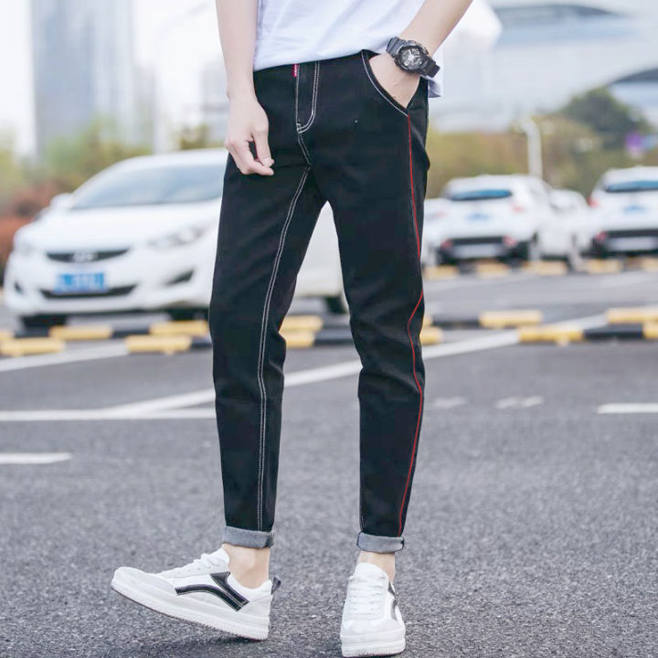 a16024-jean-man-พร้อมส่ง-กางเกงยีนส์ขาพับผู้ชายเก๋-ๆ-ราคาถูก-ใส่สบากางเกงยีนส์ขายาวชาย-กางเกงขายาวผช-กางเกงแฟชั่นผู้ชาย-ใส่สบา