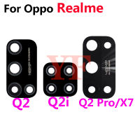 2 Pcslot untuk Q2i Q2 Realme OPPO Q Q3 Q3i Pro Kembali Kamera Kaca dengan Bahagian Penggantian Pelekat Pelekat