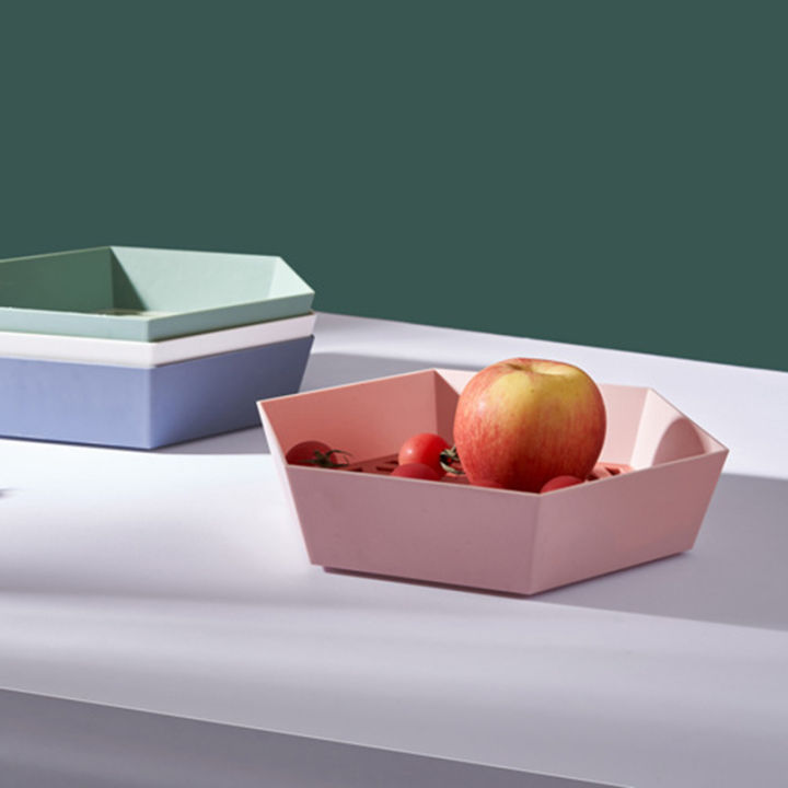 geometry-lazy-snack-tray-strawberry-shape-fruit-food-tray-candy-cute-plate-snack-dish-fruit-food-plate-household-plastic-basket