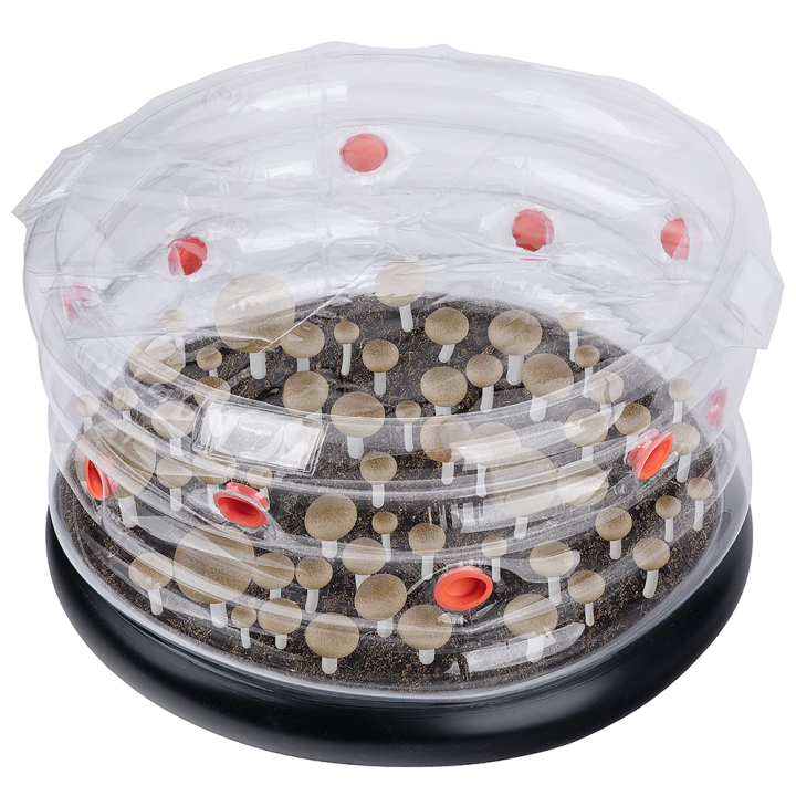 Round Mushroom Monotub KitInflatable Mushroom Grow Bag with Plugs and