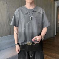 เสื้อยืดแขนสั้นผู้ชายเสื้อยืดคอกลมสไตล์เกาหลีฤดูร้อน Mens short sleeve T-shirt