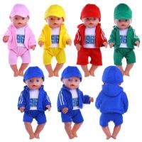 4Pcs Sports Set=Hat+Clothes+T-shirt+Pants For18 Inch American&amp;43 CM Born Baby Doll Clothes Accessories Generation Christmas Gift Hand Tool Parts Acces