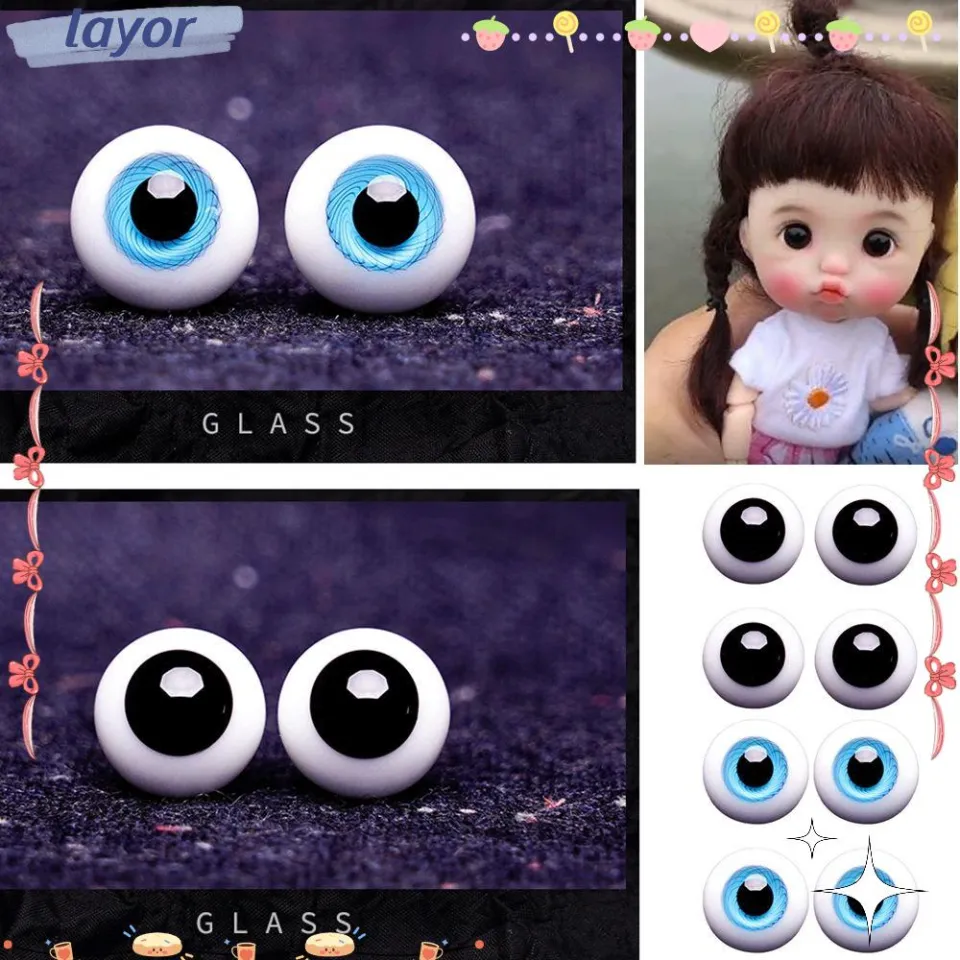 6mm Doll Eyeballs Round Glass Eyes for DIY Doll Making Crafts Blackish  Green 