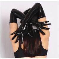 New PVC Latex PU Faux Leather Gloves Shiny Long Glove Punk Hip-pop Jazz Club Wear Cosplay CostumesTH