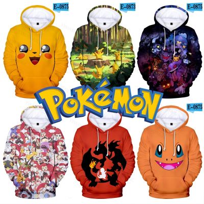 Warm Pikachu Pokemon เสื้อกันหนาว Hooded Wool กีฬา Hooded Ash Ketchum Charmander ชายบุคลิกภาพ Coat