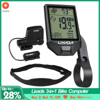 Lixada 3-In-1จักรยานคอมพิวเตอร์ขี่จักรยานคอมพิวเตอร์จักรยาน S Peedometer ไร้สายกันน้ำนาฬิกาจับเวลาวัดระยะทางไฟหลังจอ LCD สีดำ