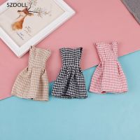 [cxSZDOLL] 1PC 29CM Dollclothing accessories thousand bird Check Dress doll Costume DOM