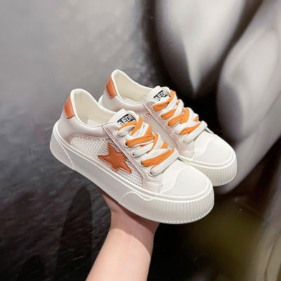 2023 New Womens Shoes Thick Sole Mesh Small White Shoes Womens Summer Versatile Casual Sports Board Shoes Breathable Biscuit Shoes