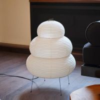 Japanese Simple Desktop Decorative White Rice Paper Floor Lamp Living Room Villa Studio Loft Bedside Table Art Tripod Desk Light