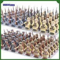 OVCHED SHOP 24pcs WW2 ของเล่นพลาสติก แอ็คชั่นฟิกเกอร์ โมเดลทหาร Playset ทหาร การก่อสร้างตึก ชุดสร้างโมเดล