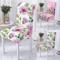 New Dining Room Chair Covers Strech Flower Leaf Print Chair Slipcover for Kitchen Stools Elastic Seat Covers Home Decor Silla Sofa Covers  Slips