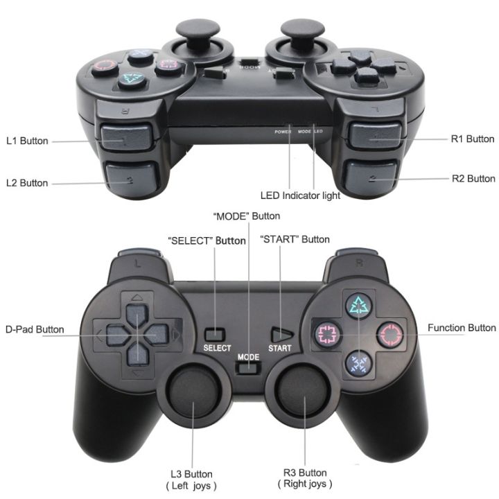 dt-hot-transparent-color-gamepads-controller-ps2-video-game-console-with-2-4g-receiver