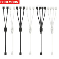 COOLMOON 5โวลต์3Pin พัดลม Hub S Plitter สายไฟ30เซนติเมตรสายต่อ1-234แชสซีพัดลม ARGB S Plitter Hub แยกสายขยาย