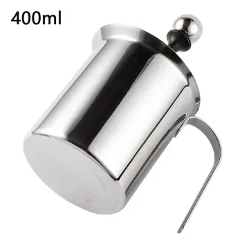 400/800ml Manual Milk Frother, Stainless Steel Hand Pump Milk