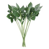 100Pcs Artificial Plastic Rose Flower Stems Greenish Flower Branch for DIY Bouquets Wedding Party Decor