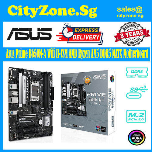 Asus Prime B650M-A Wifi II-CSM AMD Ryzen AM5 DDR5 MATX Motherboard ...