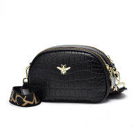 Wide Straps Alligator PU Leather Female Bee Handbags Cross Body Bag Ladys Fashion nd Designer Women‘s Bags Good Quality