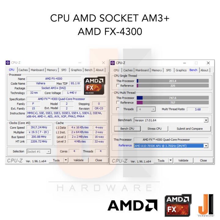 cpu-amd-fx-4300-4-cores-4-threads-3-8-4-0-ghz-8-mb-l3-cache-95-watts-tdp-no-fan-สินค้ามือสองสภาพดีมีการรับประกัน