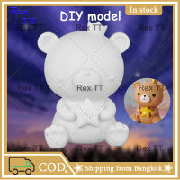 Rex TT Cute bear shape white model DIY piggy bank cute creative graffiti kids painting coloring toy ornament gift