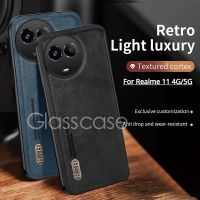 เคสสำหรับ Realme 11 4G 5G สำหรับ Realme 11 11X Pro Plus 11Pro 11Pro + Realme11 Nfc 2023 Retro Matte หนังเคสโทรศัพท์ที่วางเลนส์กันกระแทกป้องกันทุกสัดส่วนฝาหลัง