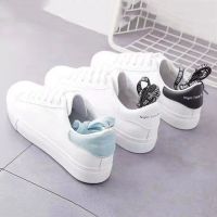 Thick-soled White Womens Sports Shoes 2023 Spring New Fashion Solid Color Round Toe Sneakers Women Sports Casual Shoe