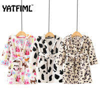 YATFIML 2021New นุ่มเสื้อคลุมเด็กสำหรับ2-6Yrs สาวชุดนอนเด็กการ์ตูนชุดนอนเสื้อคลุมอาบน้ำคลุมด้วยผ้า