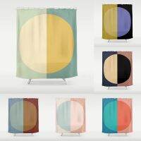 【CW】♤☊  Semicircle Abstract Pattern Curtain Decoration Bathtub Personality Shower