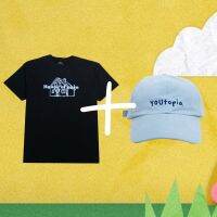 BULLSEYES- BE duo set "House of pain TEE + YOUtopia CAP" เสื้อยืด สีดำ หมวก สีฟ้า (unisex)