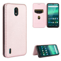 Nokia 8.3 5G/7.3/7.2/6.2/1.3/1.4/2.3/2.4/2.4/3.4/5.3/5.4/6.3 Case, RUILEAN Carbon Fiber Magnetic Closure with Card Slot Flip Case